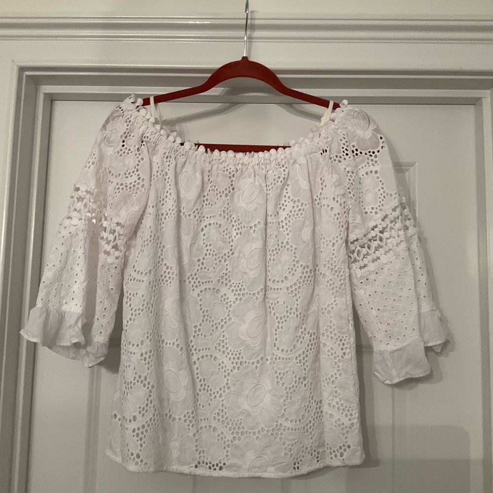 Lilly Pulitzer Broderie  Anglaise Off Shoulder Top